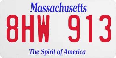 MA license plate 8HW913