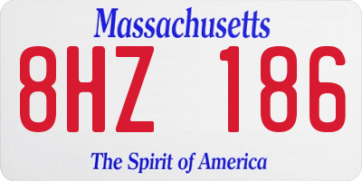 MA license plate 8HZ186