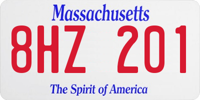 MA license plate 8HZ201