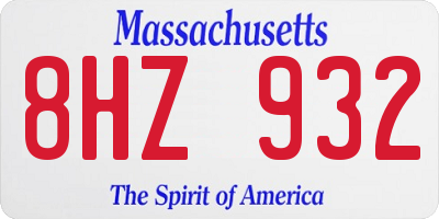 MA license plate 8HZ932