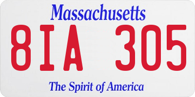MA license plate 8IA305