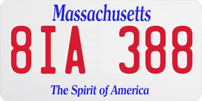 MA license plate 8IA388