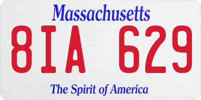 MA license plate 8IA629