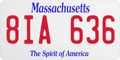 MA license plate 8IA636