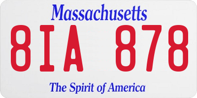 MA license plate 8IA878