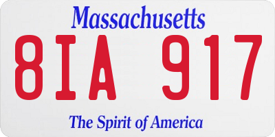 MA license plate 8IA917