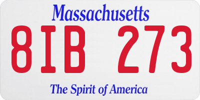 MA license plate 8IB273