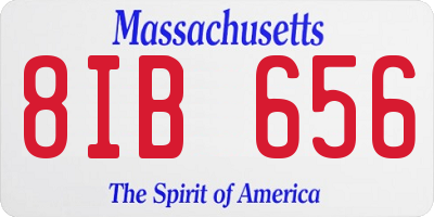 MA license plate 8IB656