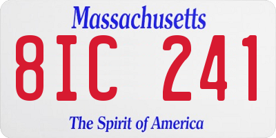 MA license plate 8IC241