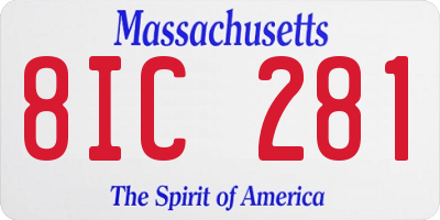 MA license plate 8IC281