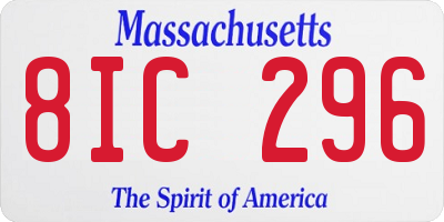 MA license plate 8IC296