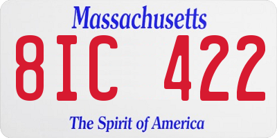 MA license plate 8IC422