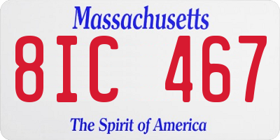 MA license plate 8IC467