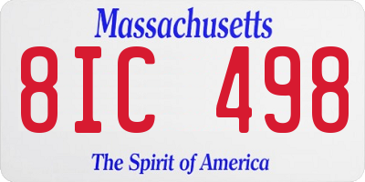 MA license plate 8IC498