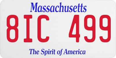 MA license plate 8IC499
