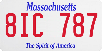 MA license plate 8IC787