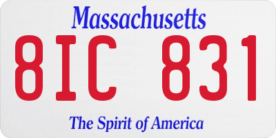 MA license plate 8IC831