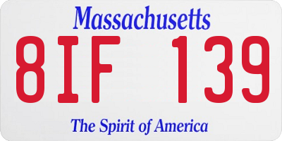 MA license plate 8IF139
