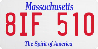 MA license plate 8IF510