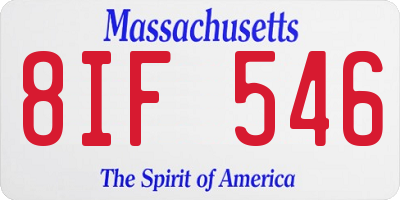 MA license plate 8IF546