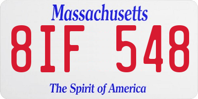 MA license plate 8IF548