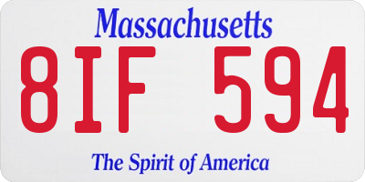 MA license plate 8IF594