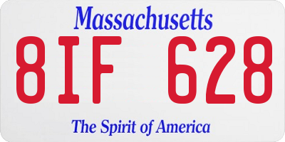 MA license plate 8IF628