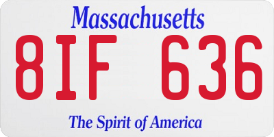 MA license plate 8IF636