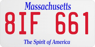 MA license plate 8IF661