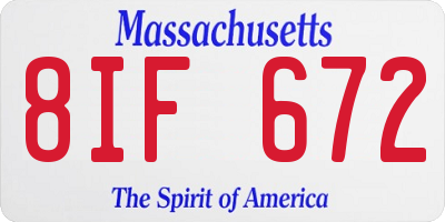 MA license plate 8IF672