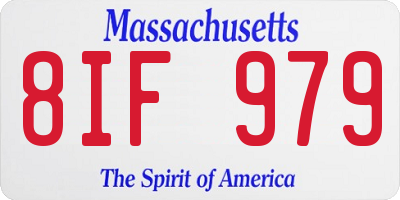 MA license plate 8IF979