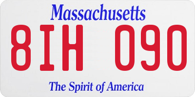 MA license plate 8IH090