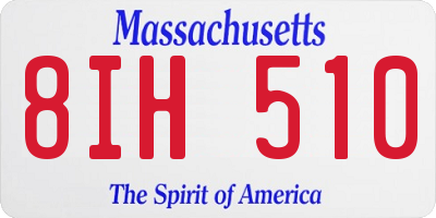 MA license plate 8IH510