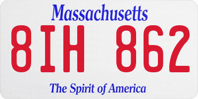 MA license plate 8IH862
