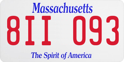 MA license plate 8II093