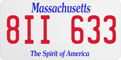 MA license plate 8II633