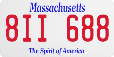 MA license plate 8II688