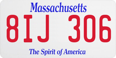 MA license plate 8IJ306