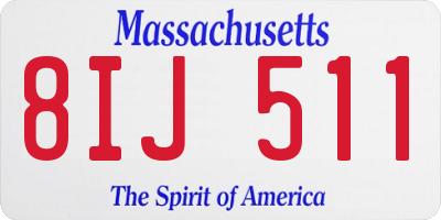 MA license plate 8IJ511