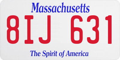 MA license plate 8IJ631