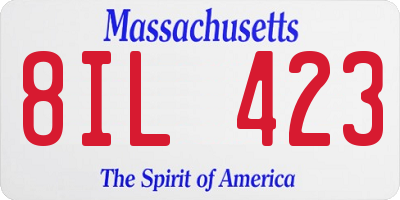 MA license plate 8IL423
