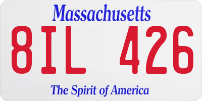 MA license plate 8IL426