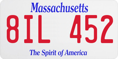 MA license plate 8IL452