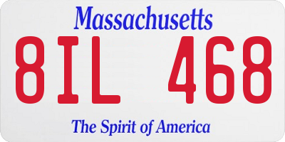 MA license plate 8IL468