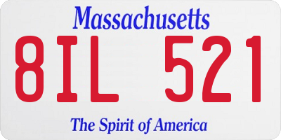 MA license plate 8IL521