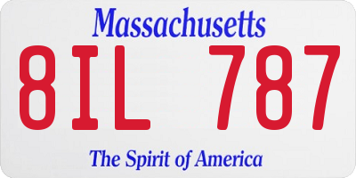MA license plate 8IL787