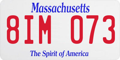 MA license plate 8IM073