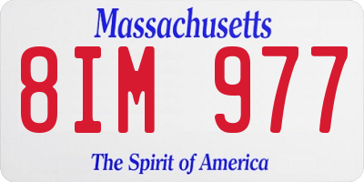 MA license plate 8IM977