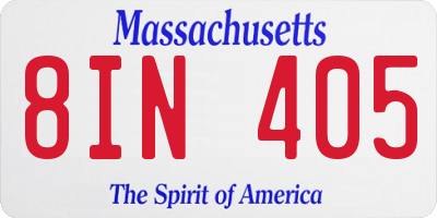 MA license plate 8IN405