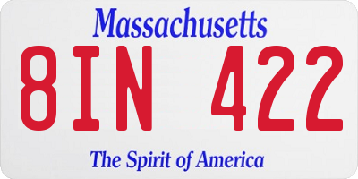 MA license plate 8IN422